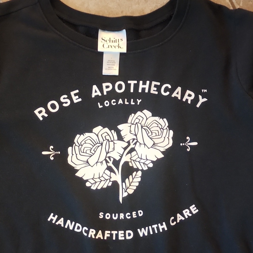Schitt's Creek Rose Apothecary‎ Graphic Pullover Sweatshirt Black Unisex L